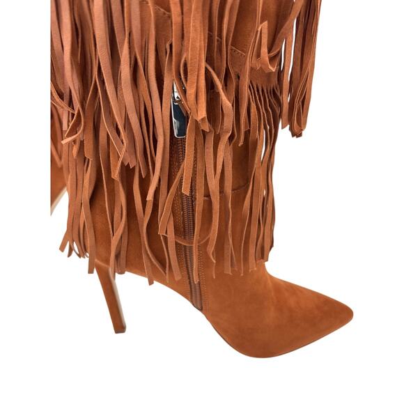 Nine West Tasels High Heel Western Boots Pointed Toe Stiletto Fringe Size 10 M - Picture 5 of 8